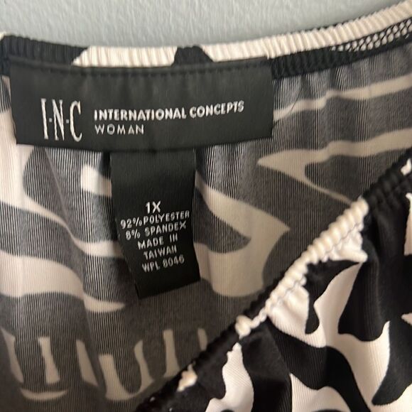 INC Woman Women’s 1X gorgeous stretchy comfy pop over midi tunic dress - Picture 5 of 9